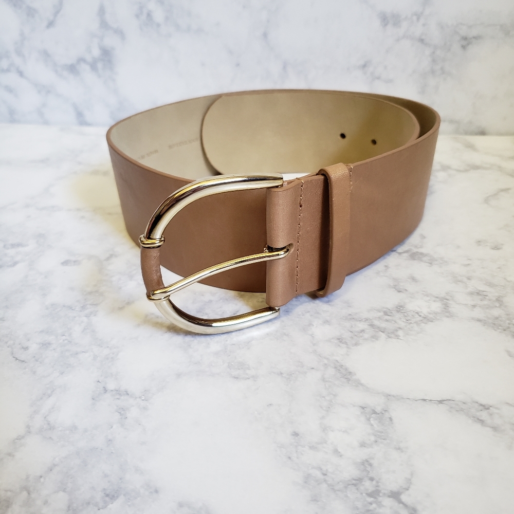 Ann Taylor Wide Tan Leather Belt Small